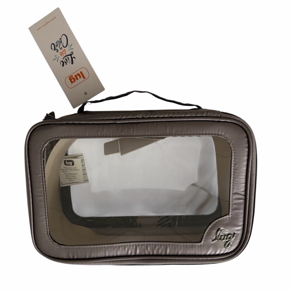 Lug Clearview Zip Travel Pouch Metallic Silver NWT NEW WITH TAGS